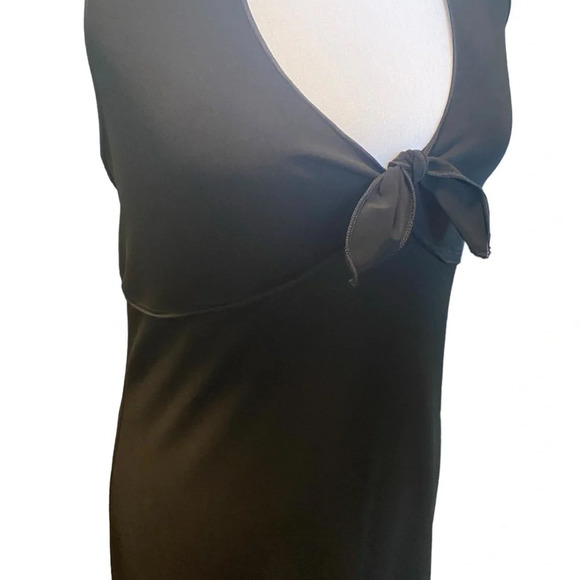 Studio M Women's Black Halter Dress Asymmetrical Hem Size Medium Lined - Picture 7 of 16
